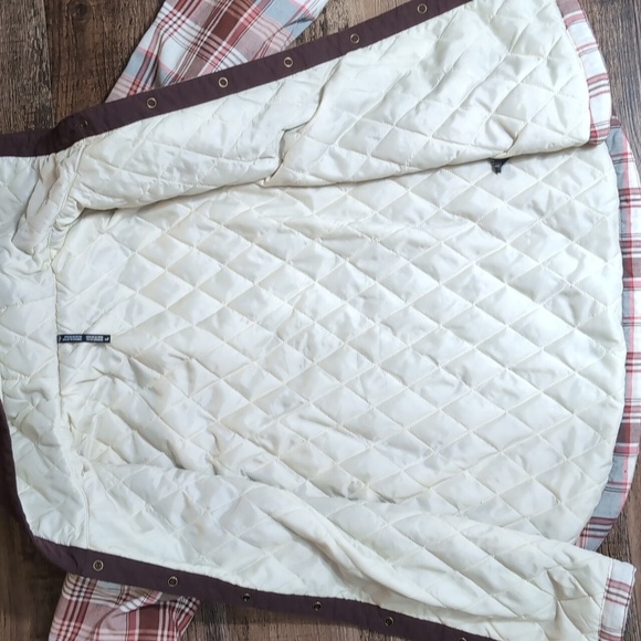 KUHL Artisan Hooded Shirtjak Jacket Plaid Hooded Shacket Size Large in Cinnamon - Picture 5 of 9